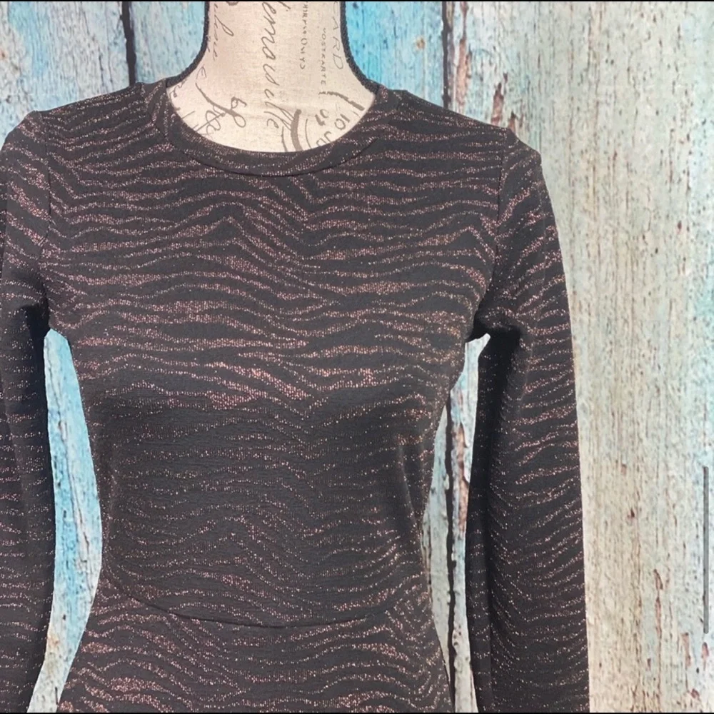 MICHAEL KORS NWT Caramel Animal Print Flounce Trim Dress - Picture 9 of 14